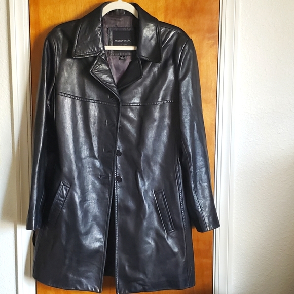Andrew Marc Leather vintage trench coat - Picture 1 of 7